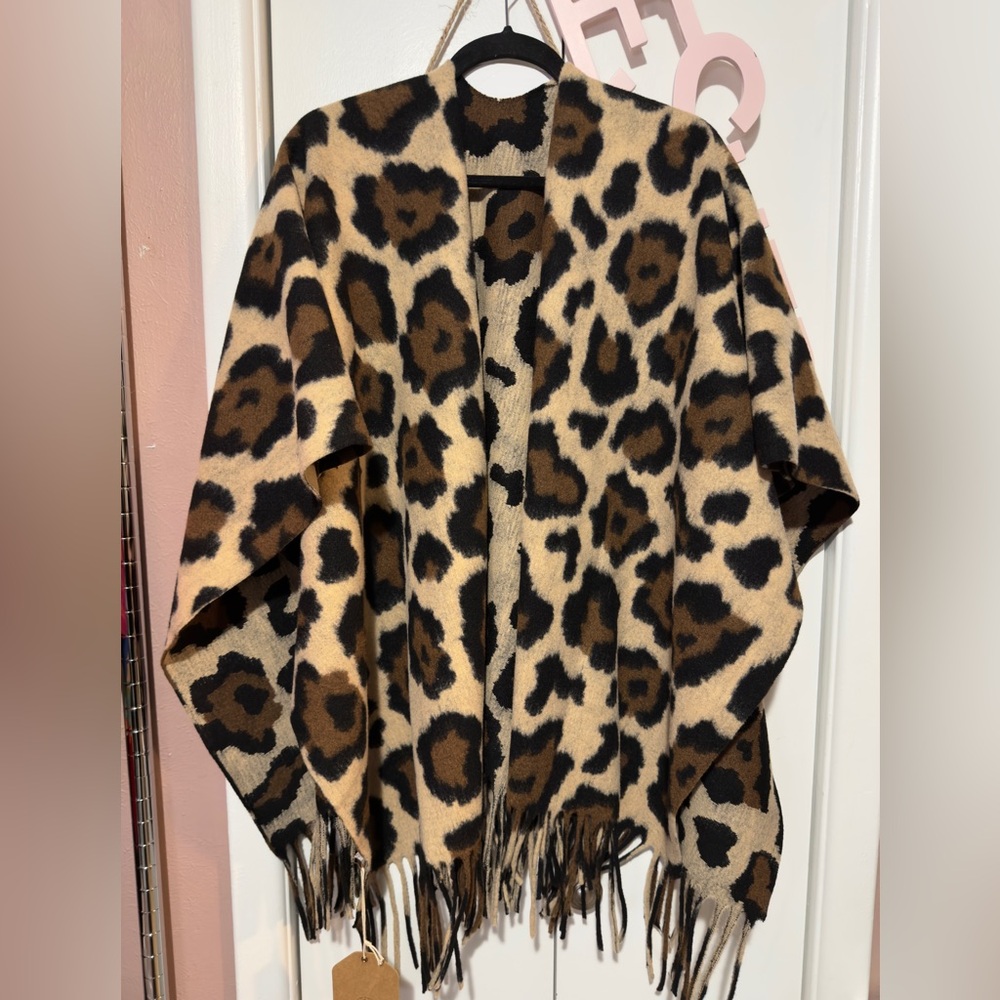 Cheetah Print Pancho